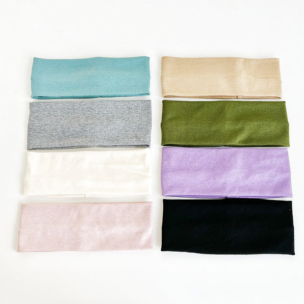 Solid Color Elastic Knitted Headband Athleisure
