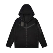Cotton Knit Hooded Zip Shirt Athleisure