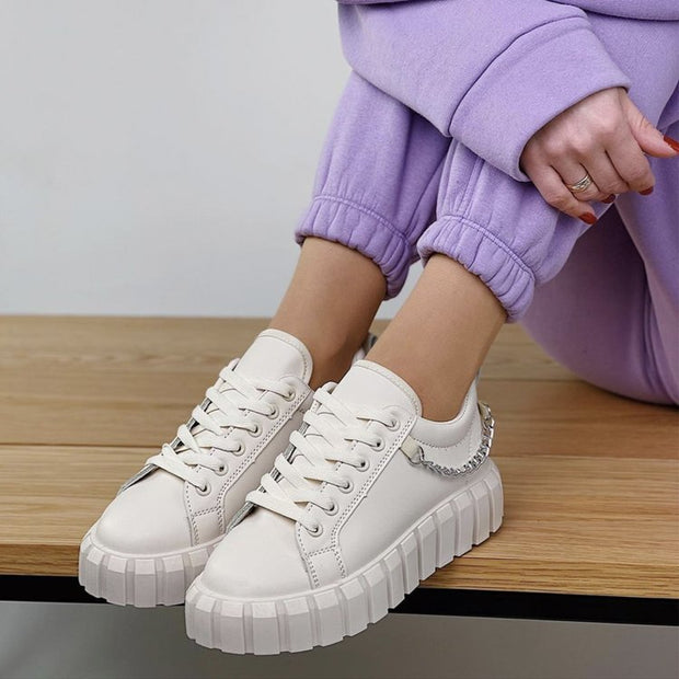 Lace Front Platform Sole Women's Athleisure Shoes