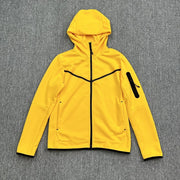 Cotton Knit Hooded Zip Shirt Athleisure