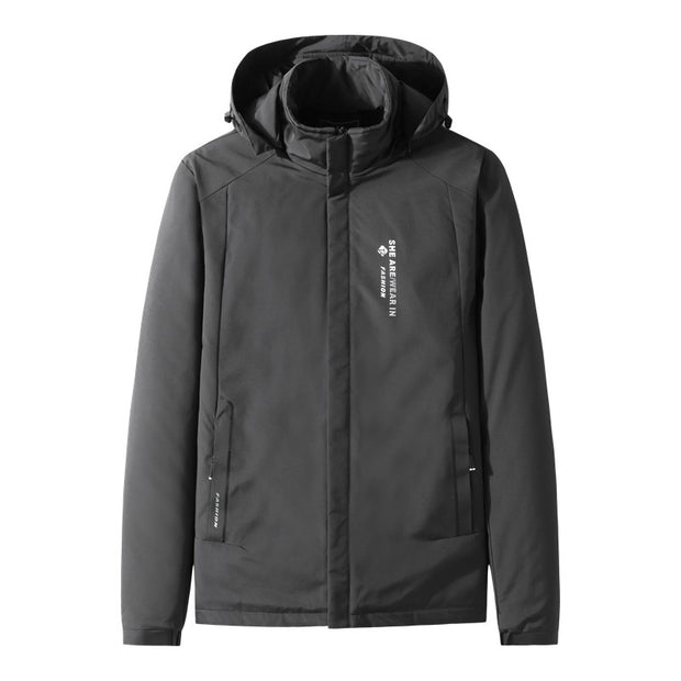 Athleisure Stand-up Collar And Hooded Padded Cotton Jacket