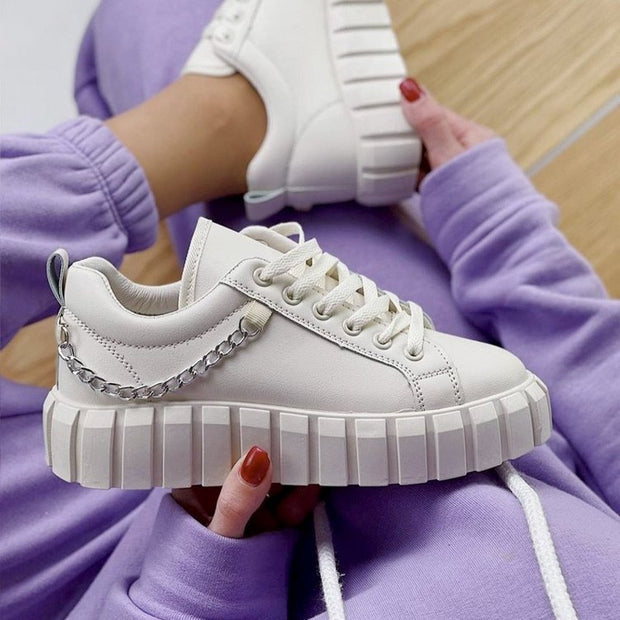 Lace Front Platform Sole Women's Athleisure Shoes