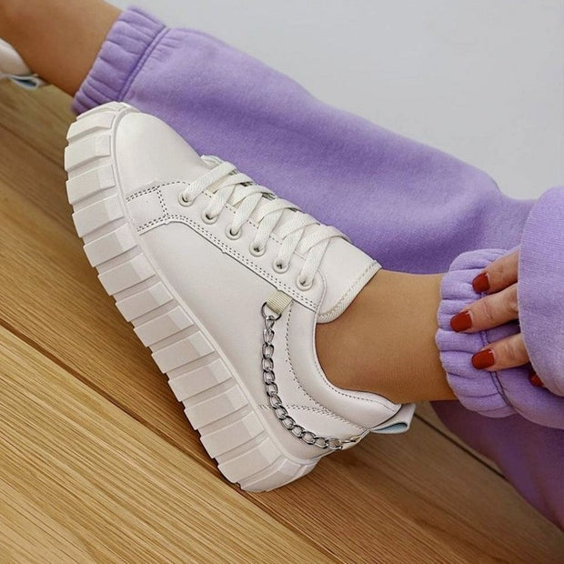 Lace Front Platform Sole Women's Athleisure Shoes
