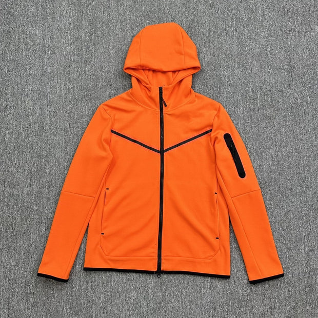 Cotton Knit Hooded Zip Shirt Athleisure