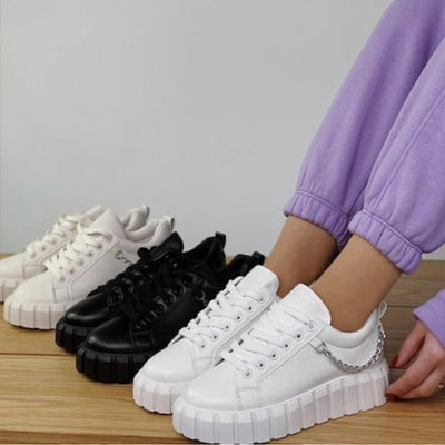 Lace Front Platform Sole Women's Athleisure Shoes