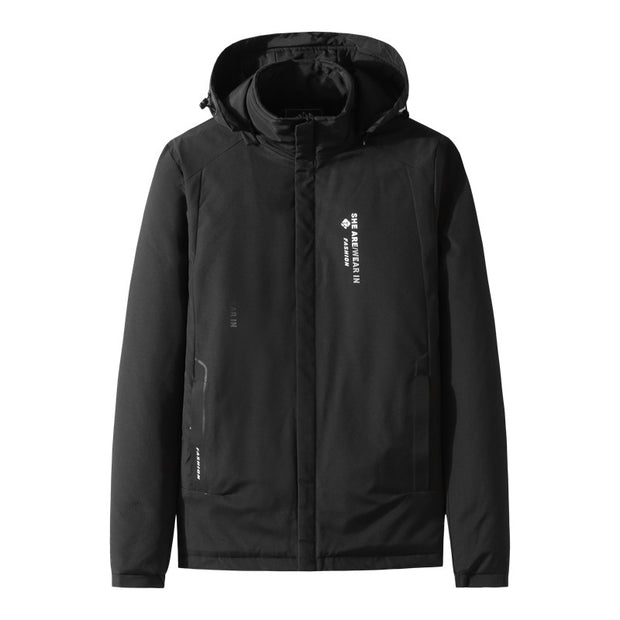 Athleisure Stand-up Collar And Hooded Padded Cotton Jacket